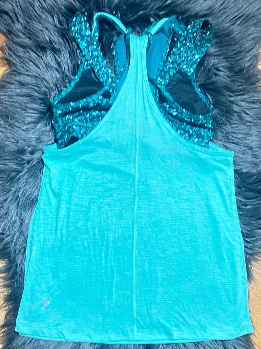 Lululemon Tough It Out Tank Mint Green Layered Tank Top Size 6